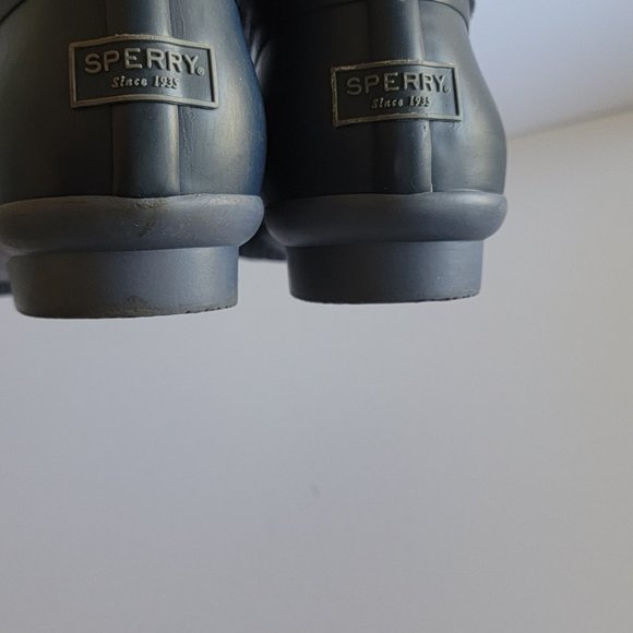 Sperry Blue Gray Plaid Shearling Duck Boots 7M - Picture 7 of 10